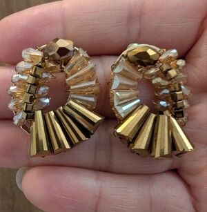 Elegant Gold and Crystal Earrings